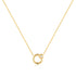 Gold Hoop Freshwater Pearl Necklace
